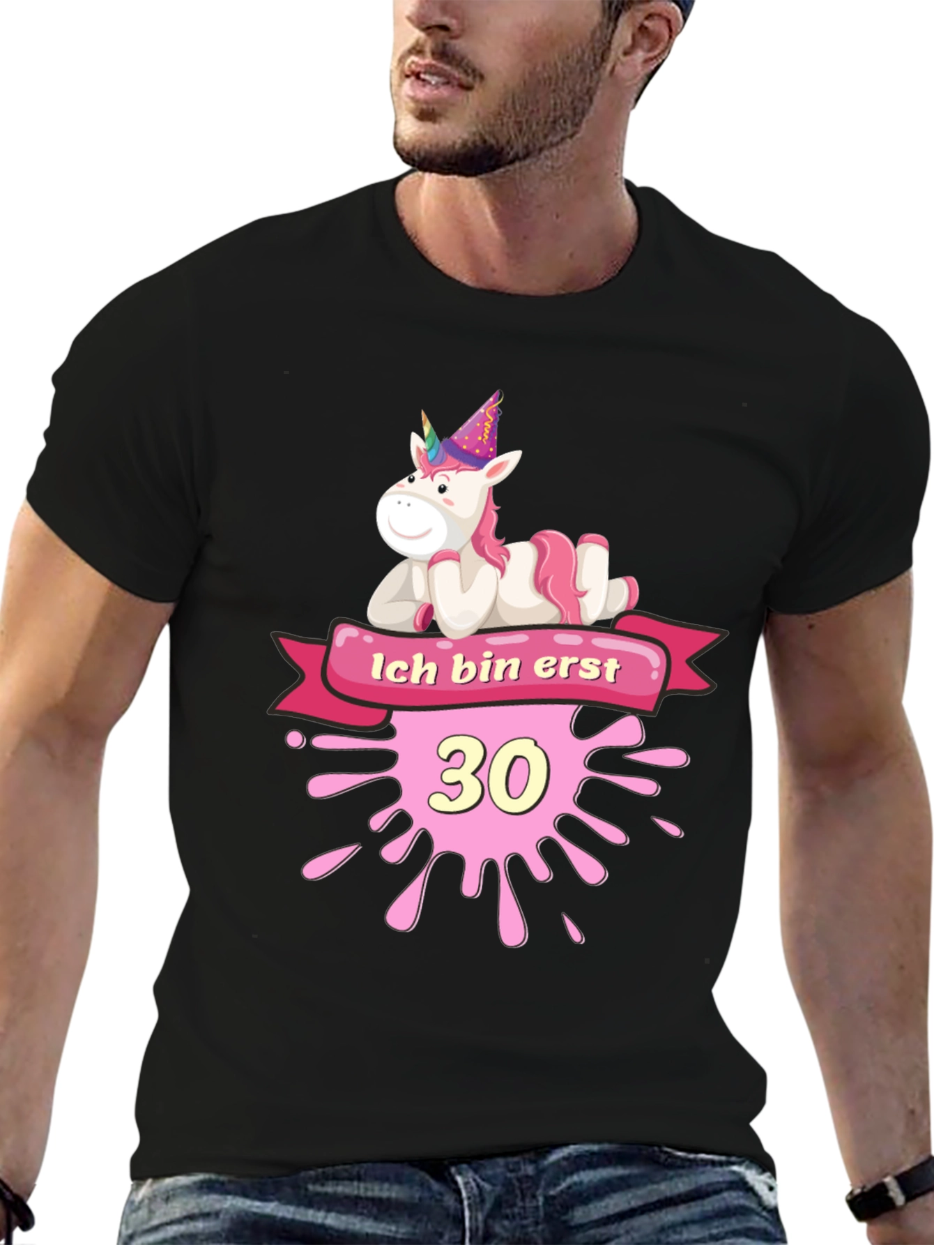 Unicorn 30th Birthday Black T-Shirt