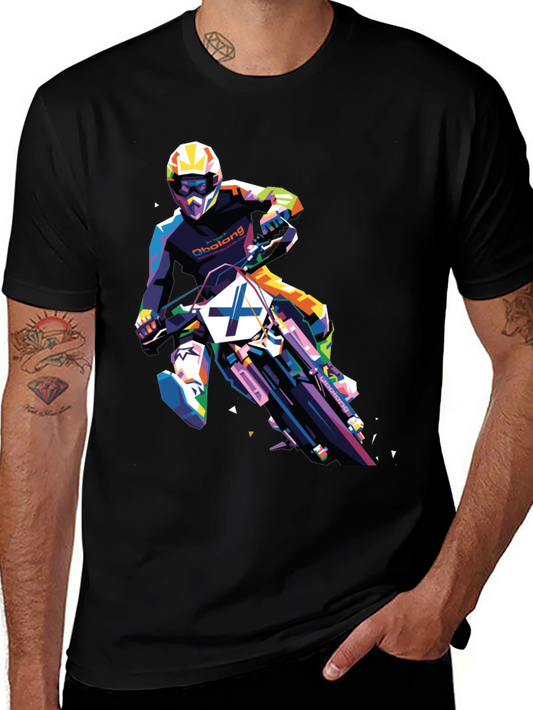 Motocross Rider Graphic Tee - Black