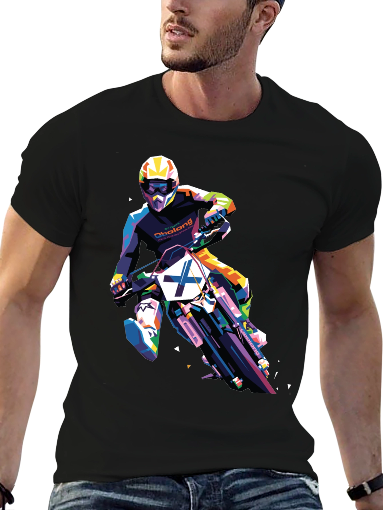 Motocross Rider Graphic Tee - Black