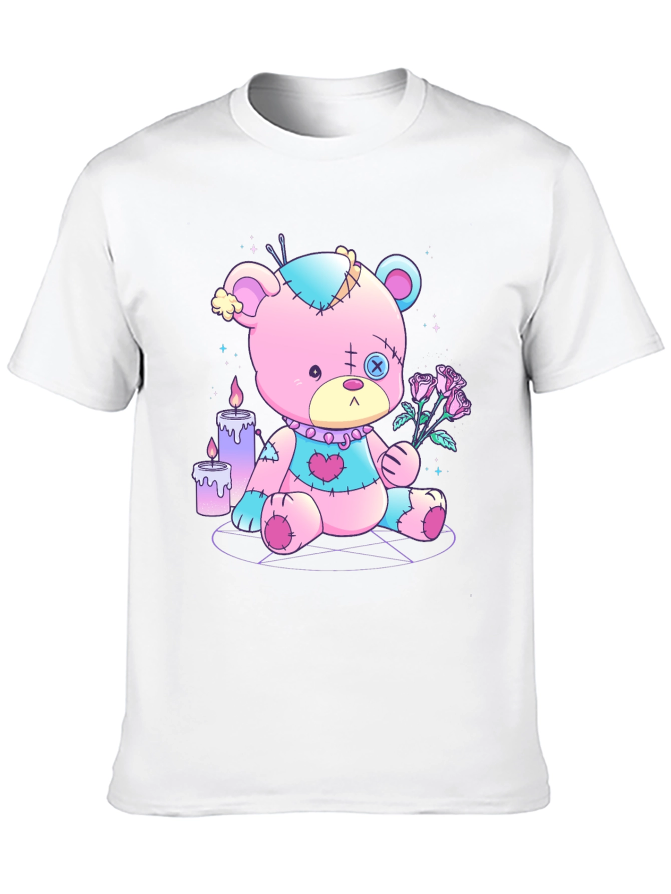 Gothic Teddy Bear T-Shirt - Pastel Goth Design