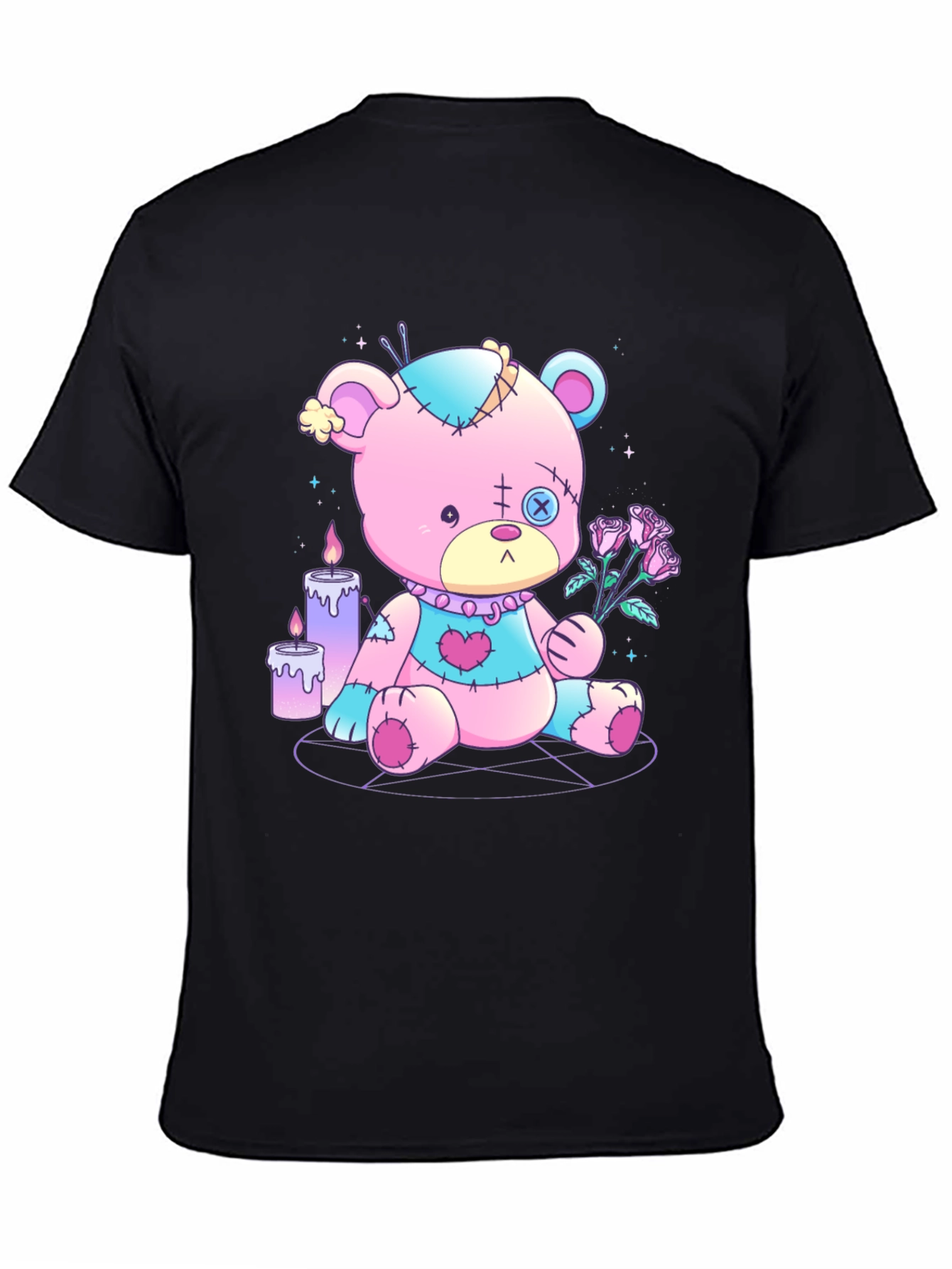 Gothic Teddy Bear T-Shirt - Pastel Goth Design