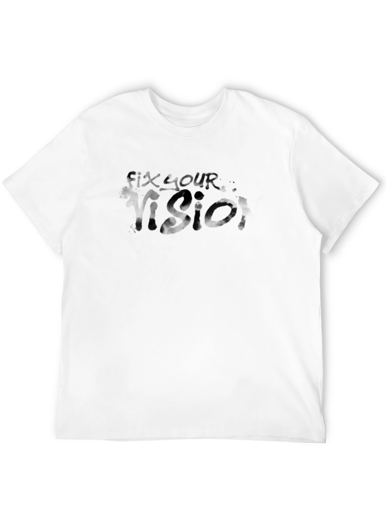 Fix Your Vision Mens Black Graphic T-Shirt