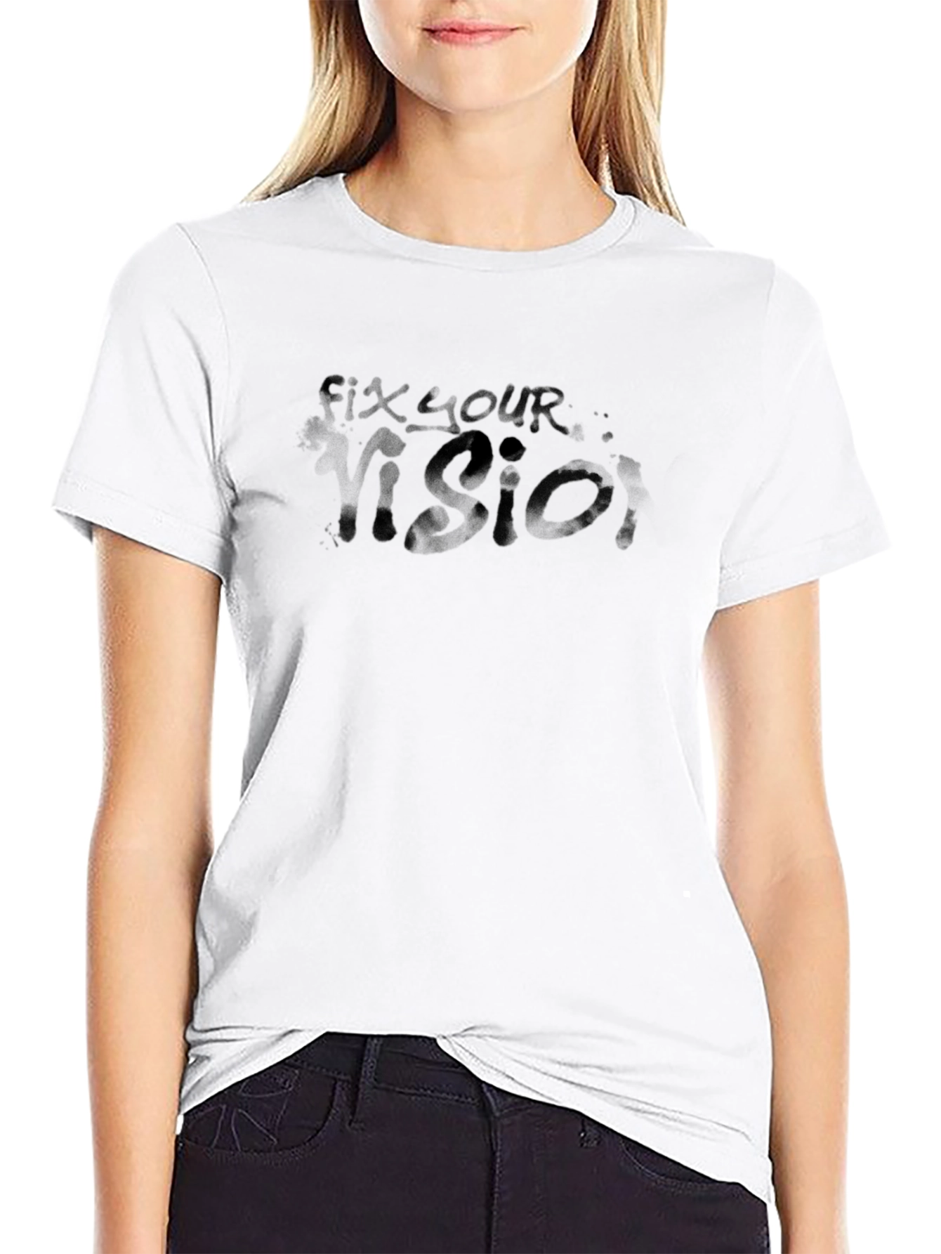 Fix Your Vision Mens Black Graphic T-Shirt