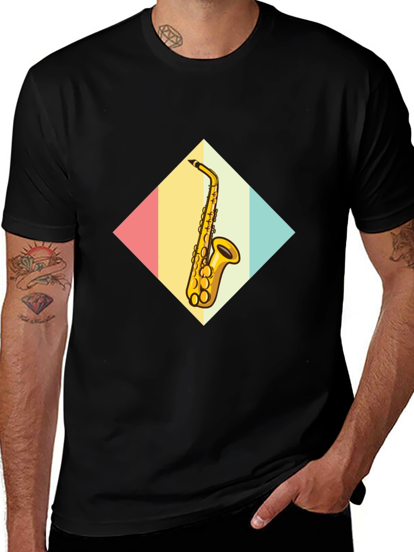 Retro Saxophone Graphic Tee