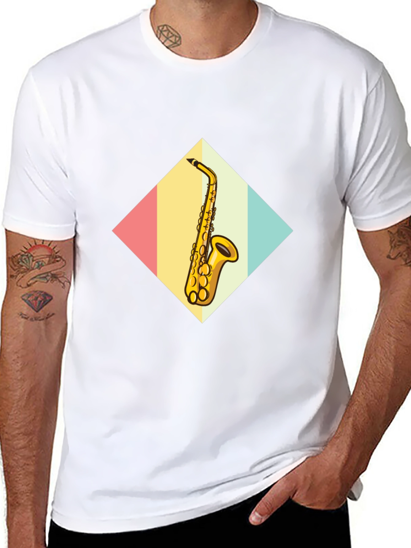 Retro Saxophone Graphic Tee