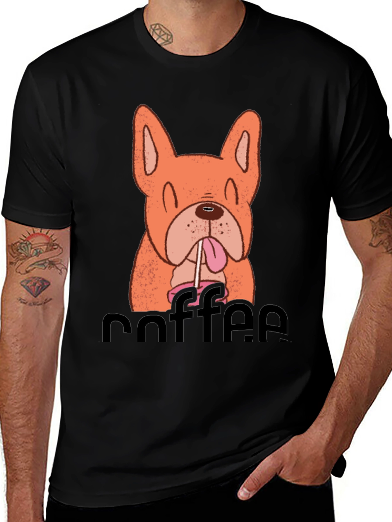 Dog & Coffee Graphic T-Shirt - Unisex