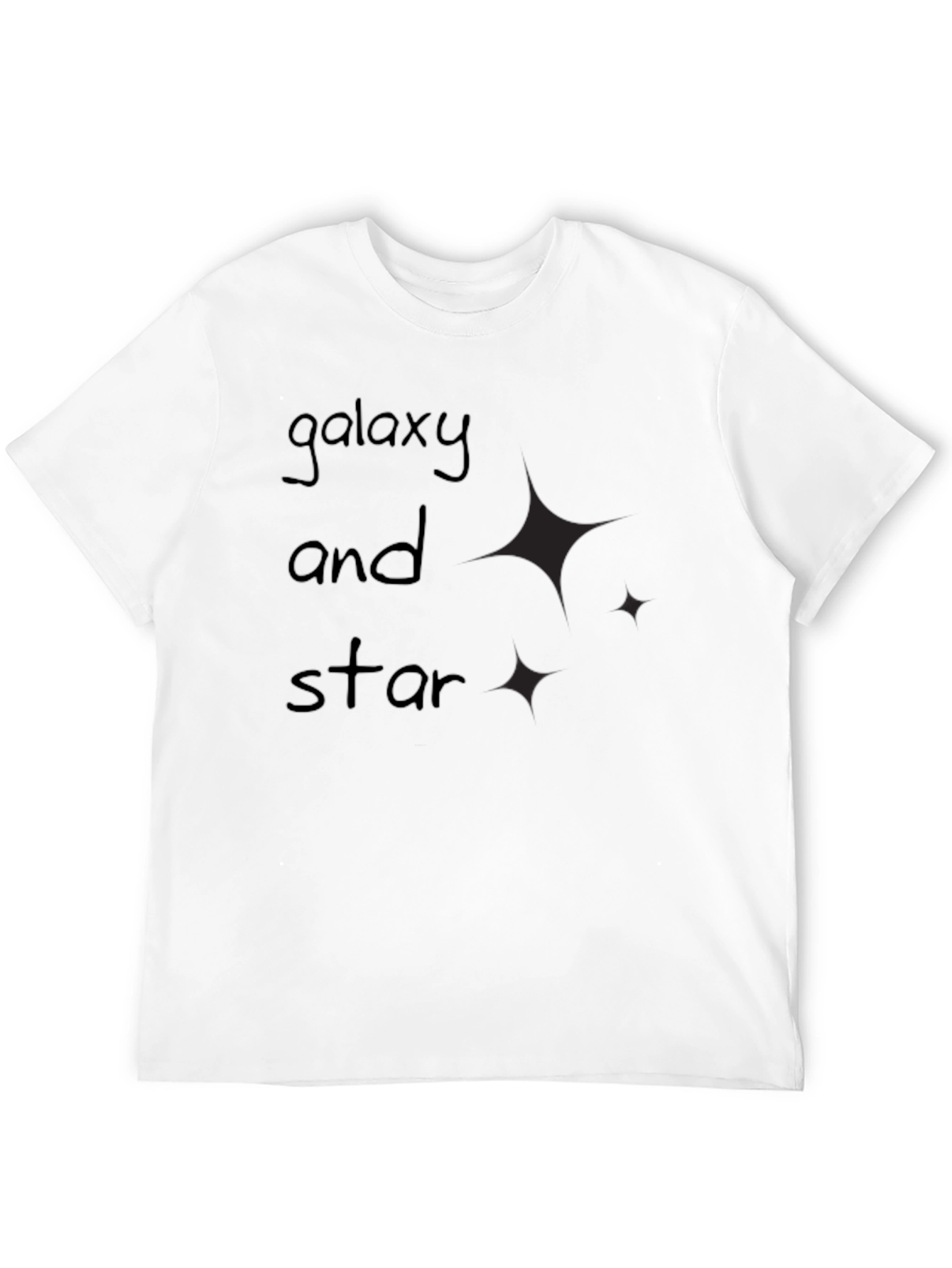Galaxy and Star Black T-Shirt