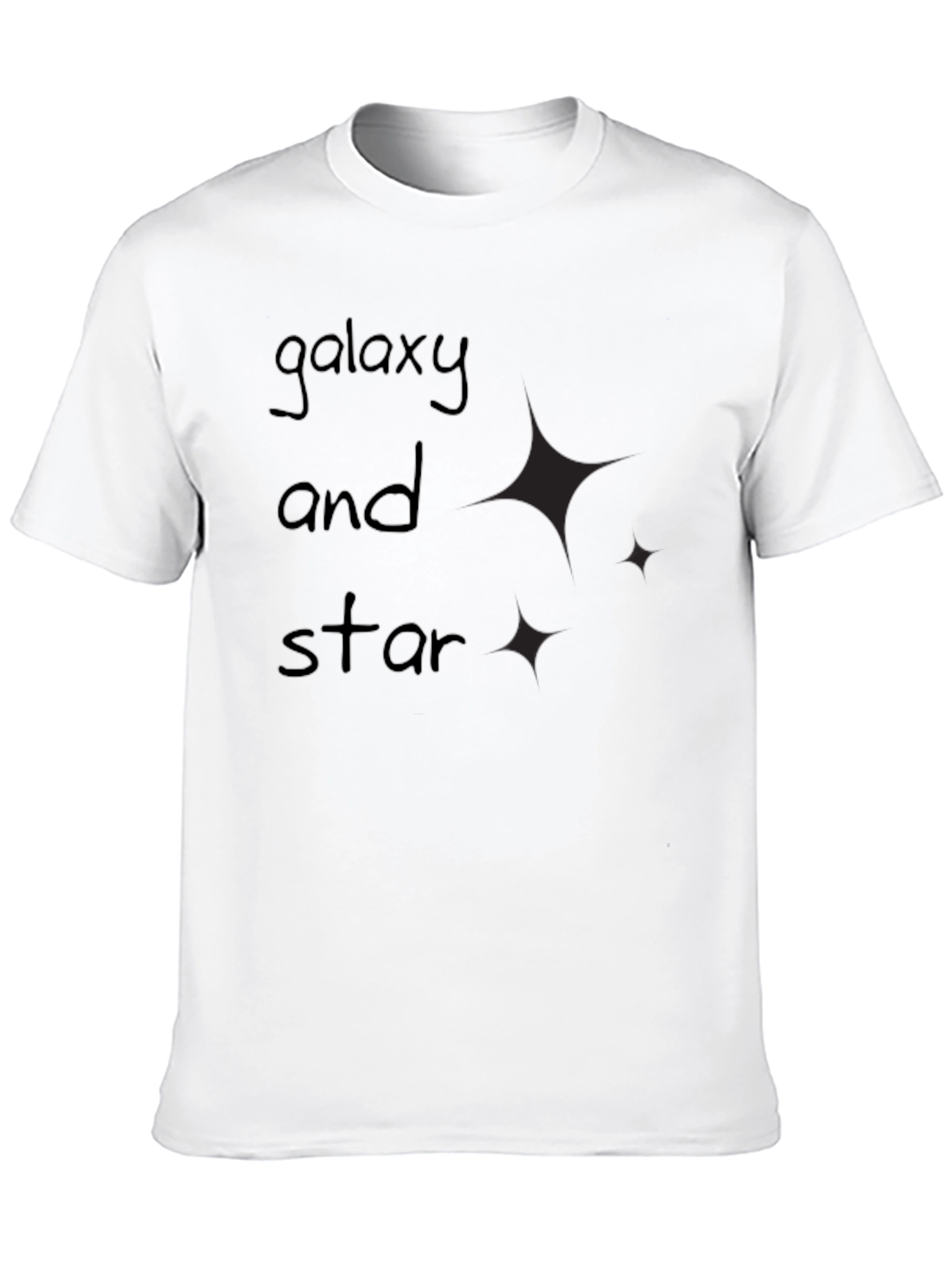 Galaxy and Star Black T-Shirt