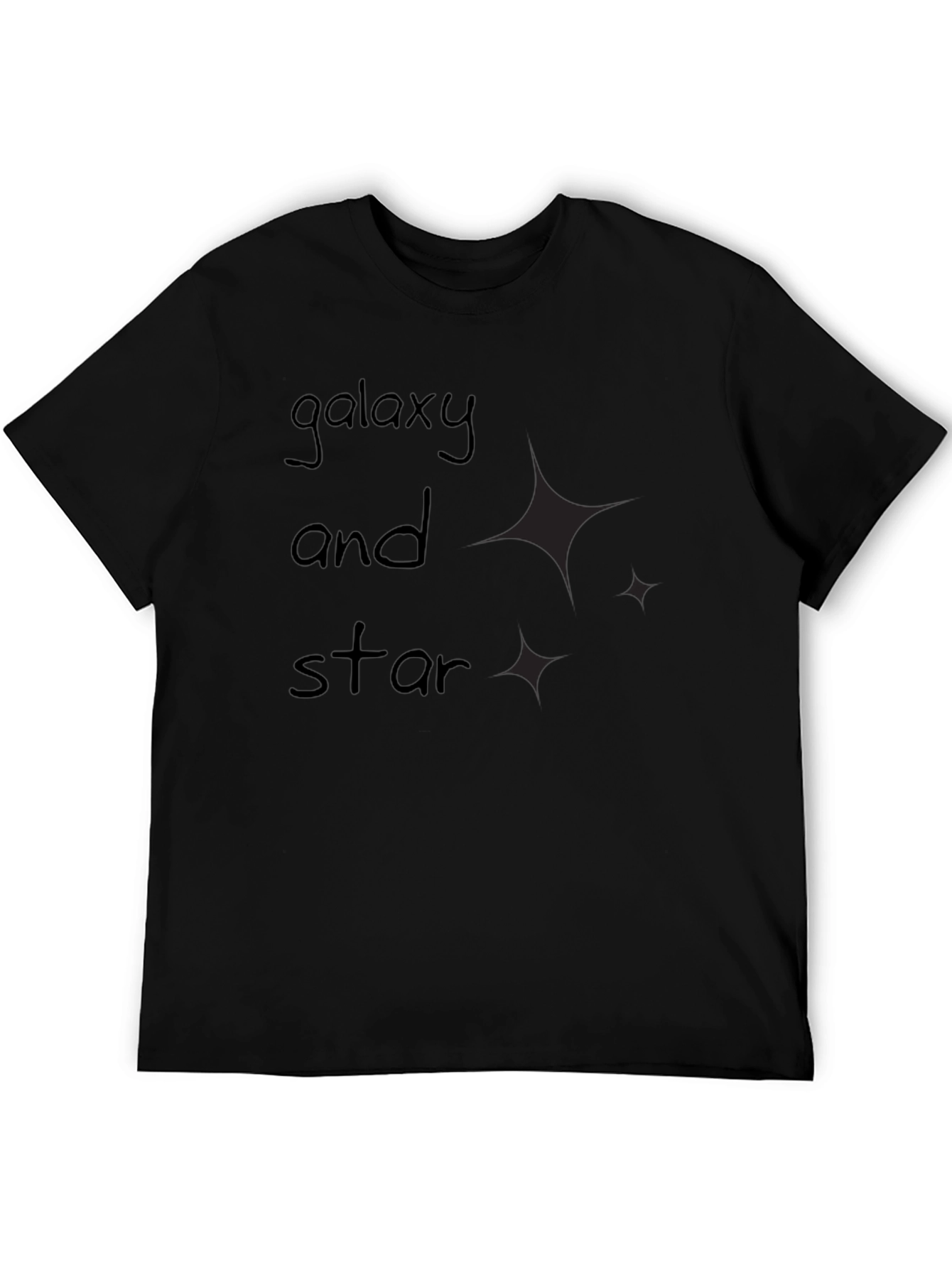 Galaxy and Star Black T-Shirt