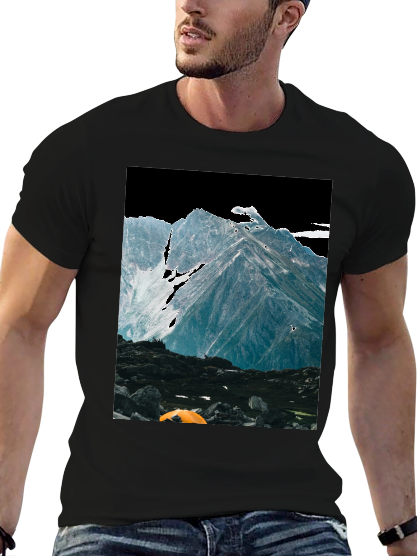 Mountain Peak Adventure T-Shirt - Black