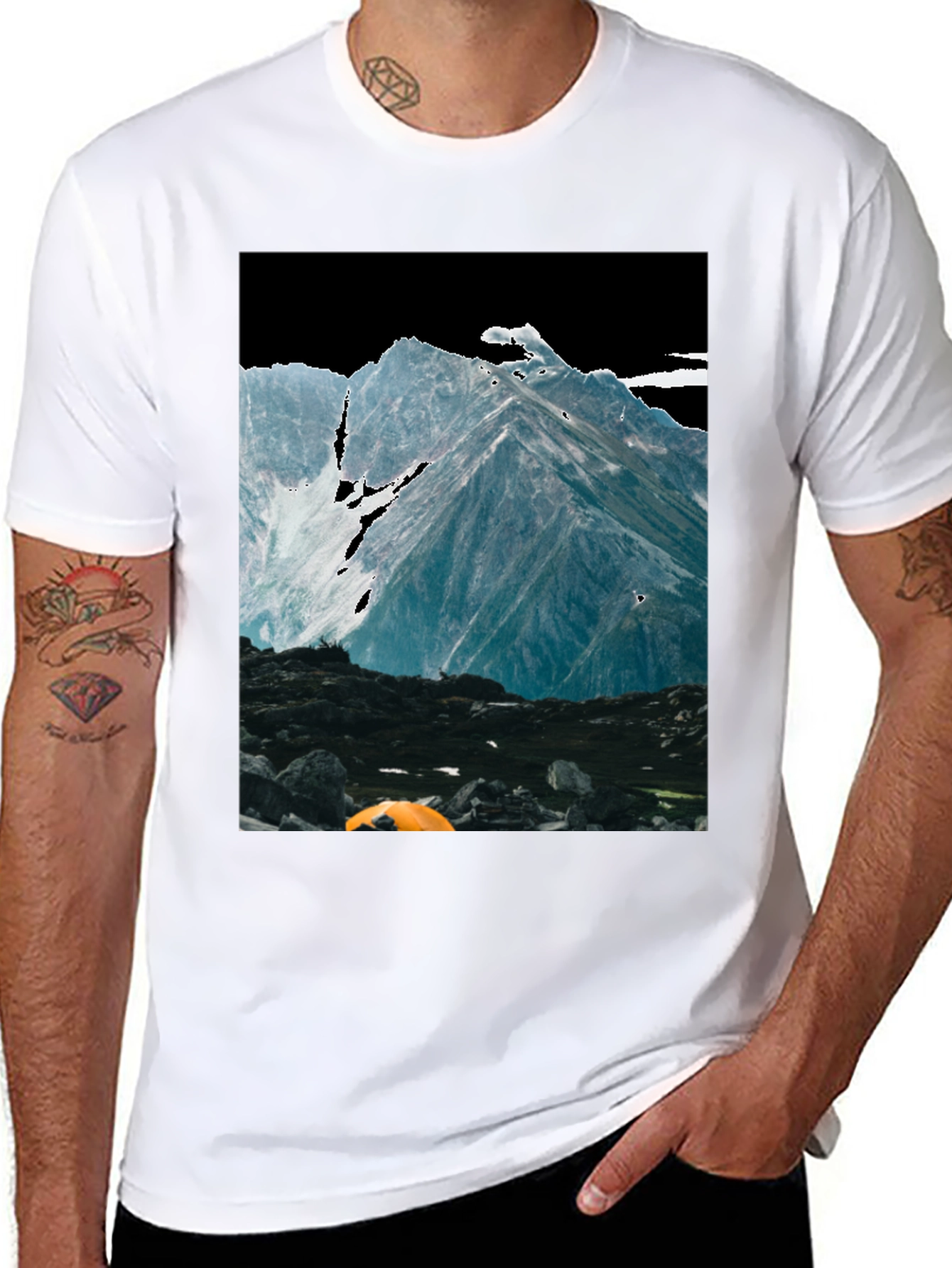 Mountain Peak Adventure T-Shirt - Black
