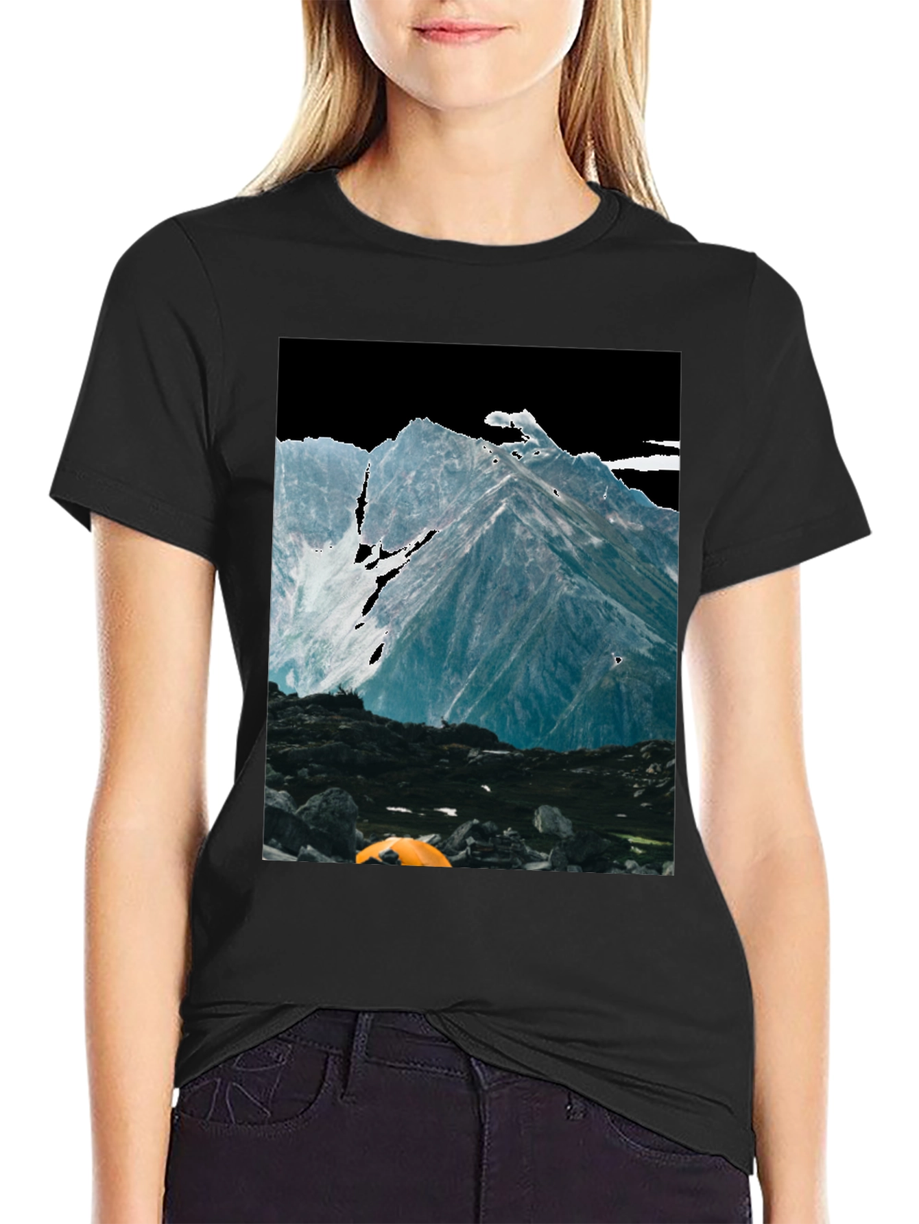 Mountain Peak Adventure T-Shirt - Black