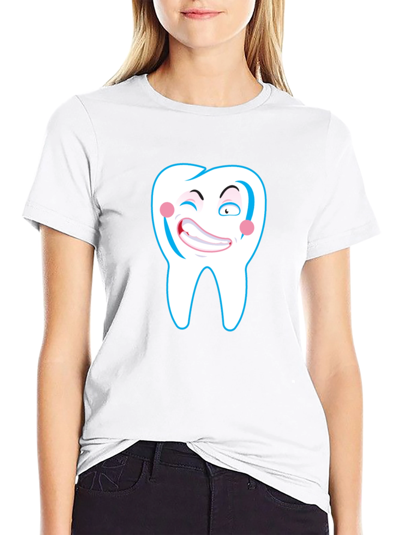 Funny Tooth Graphic Black T-Shirt