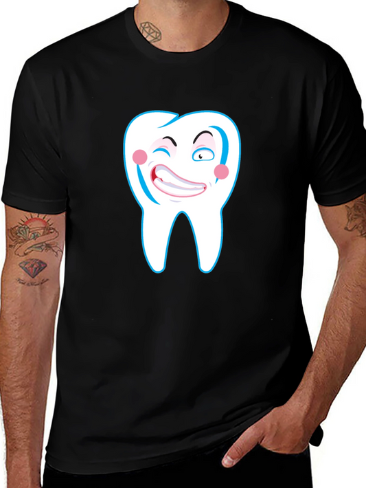 Funny Tooth Graphic Black T-Shirt
