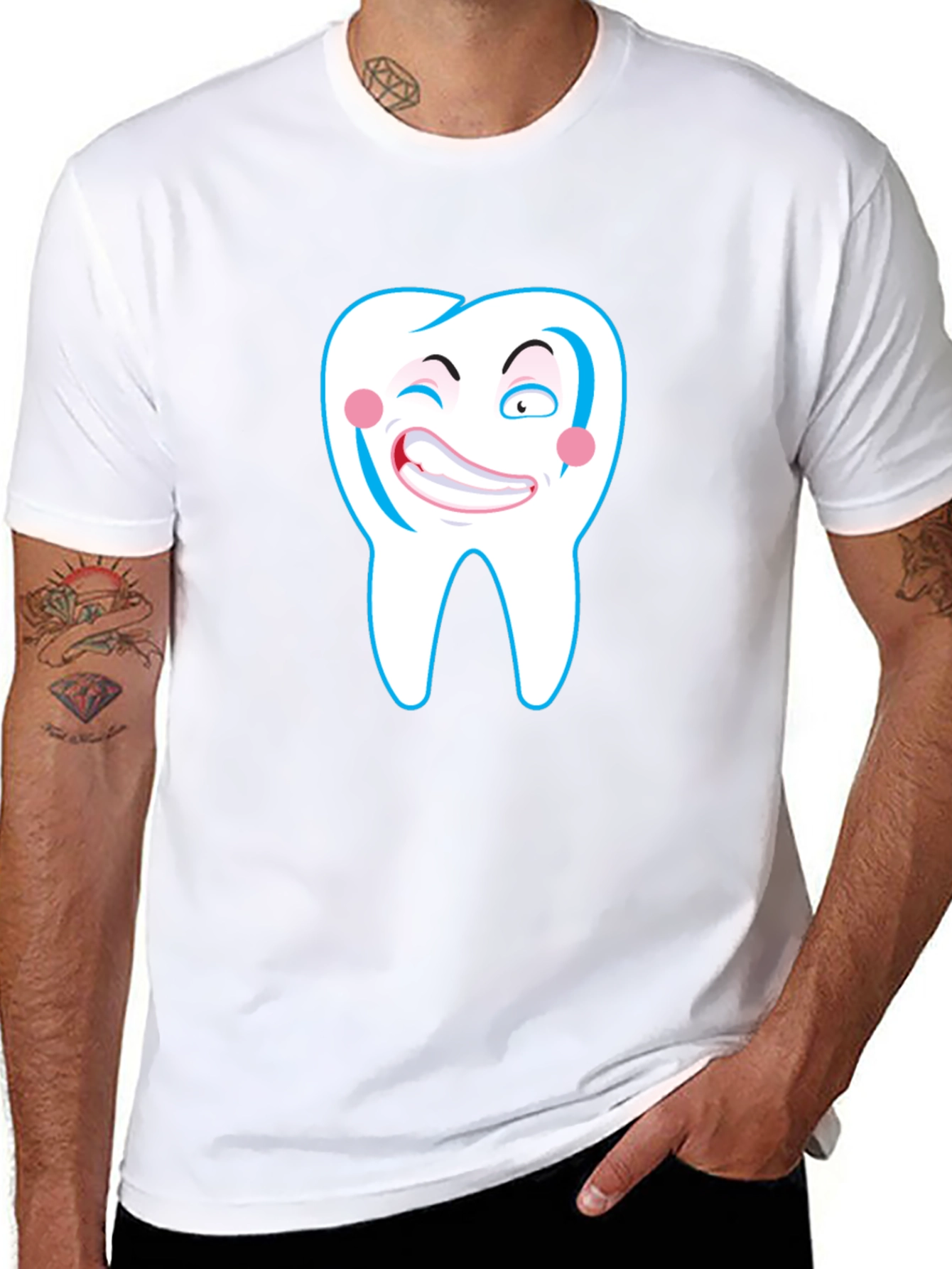 Funny Tooth Graphic Black T-Shirt