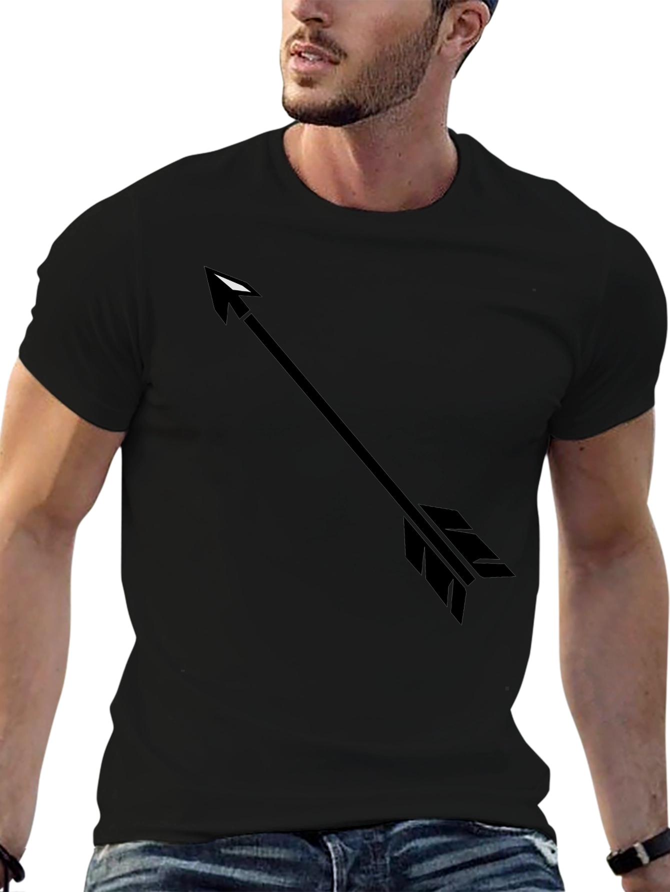 Mens Black Arrow Graphic T-Shirt