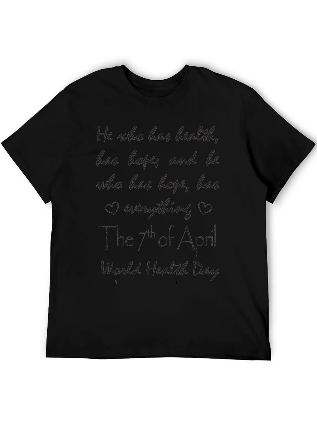 World Health Day Black T-Shirt Health & Hope