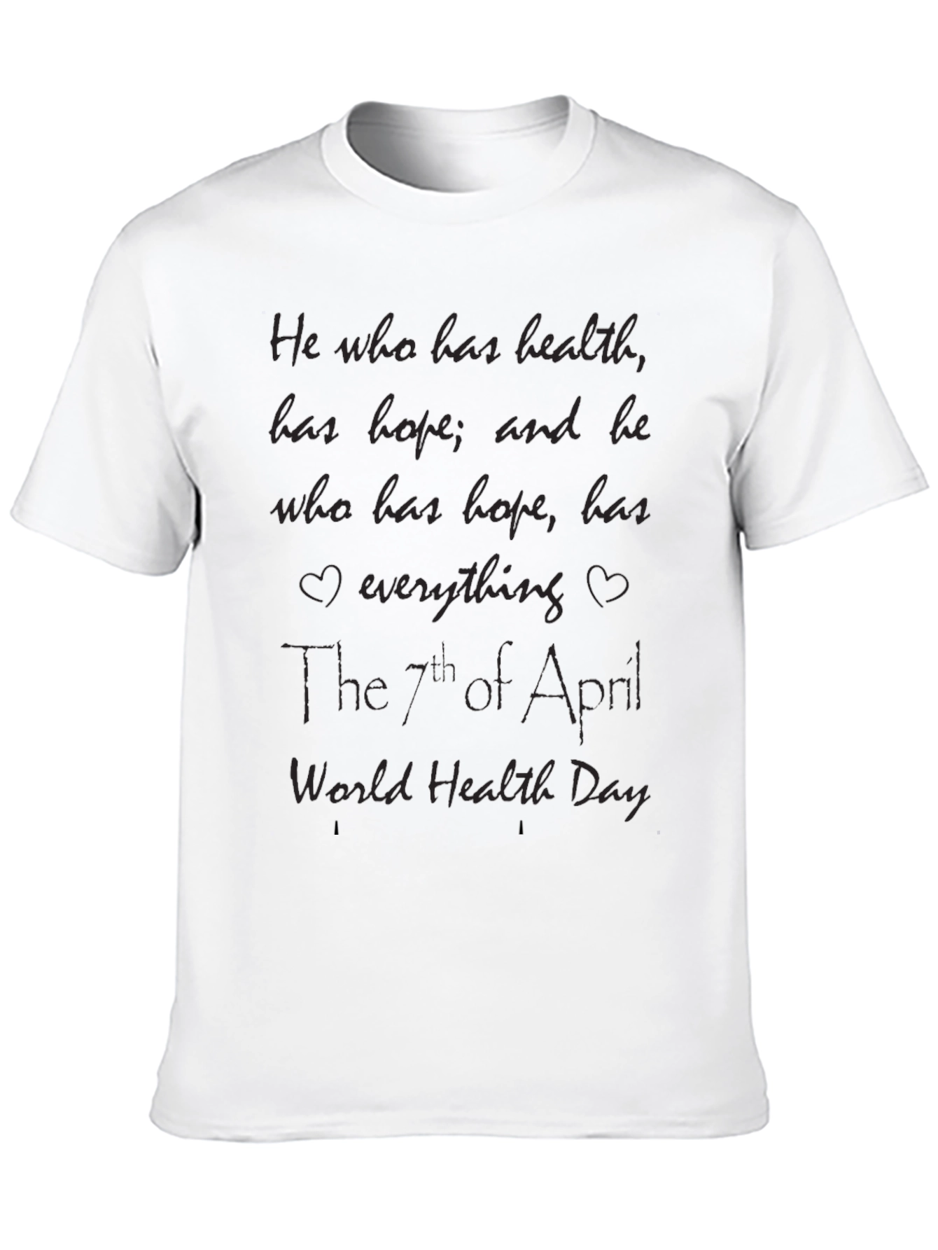 World Health Day Black T-Shirt Health & Hope
