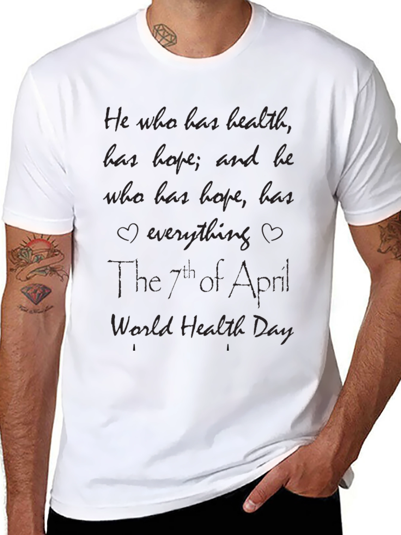 World Health Day Black T-Shirt Health & Hope