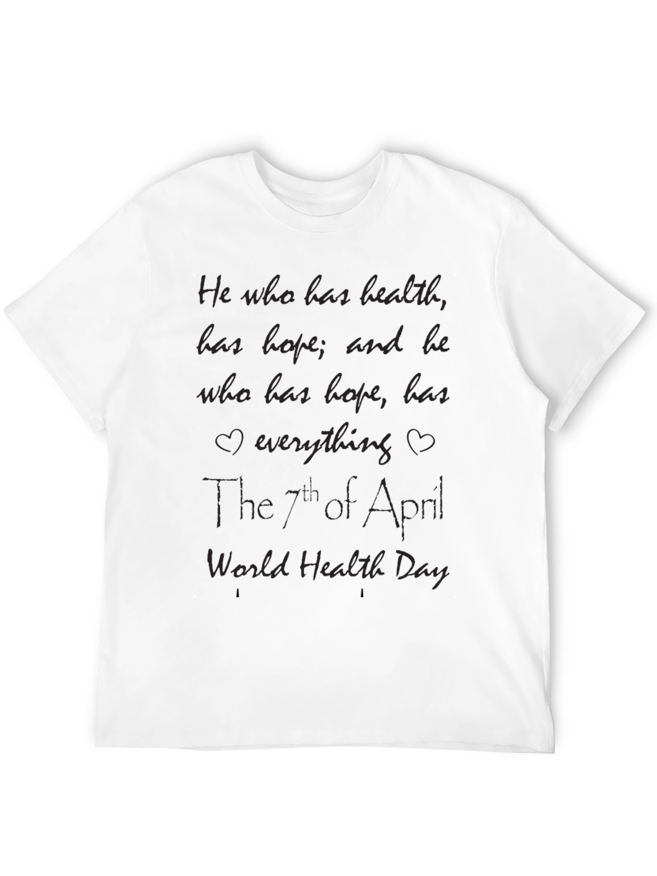 World Health Day Black T-Shirt Health & Hope