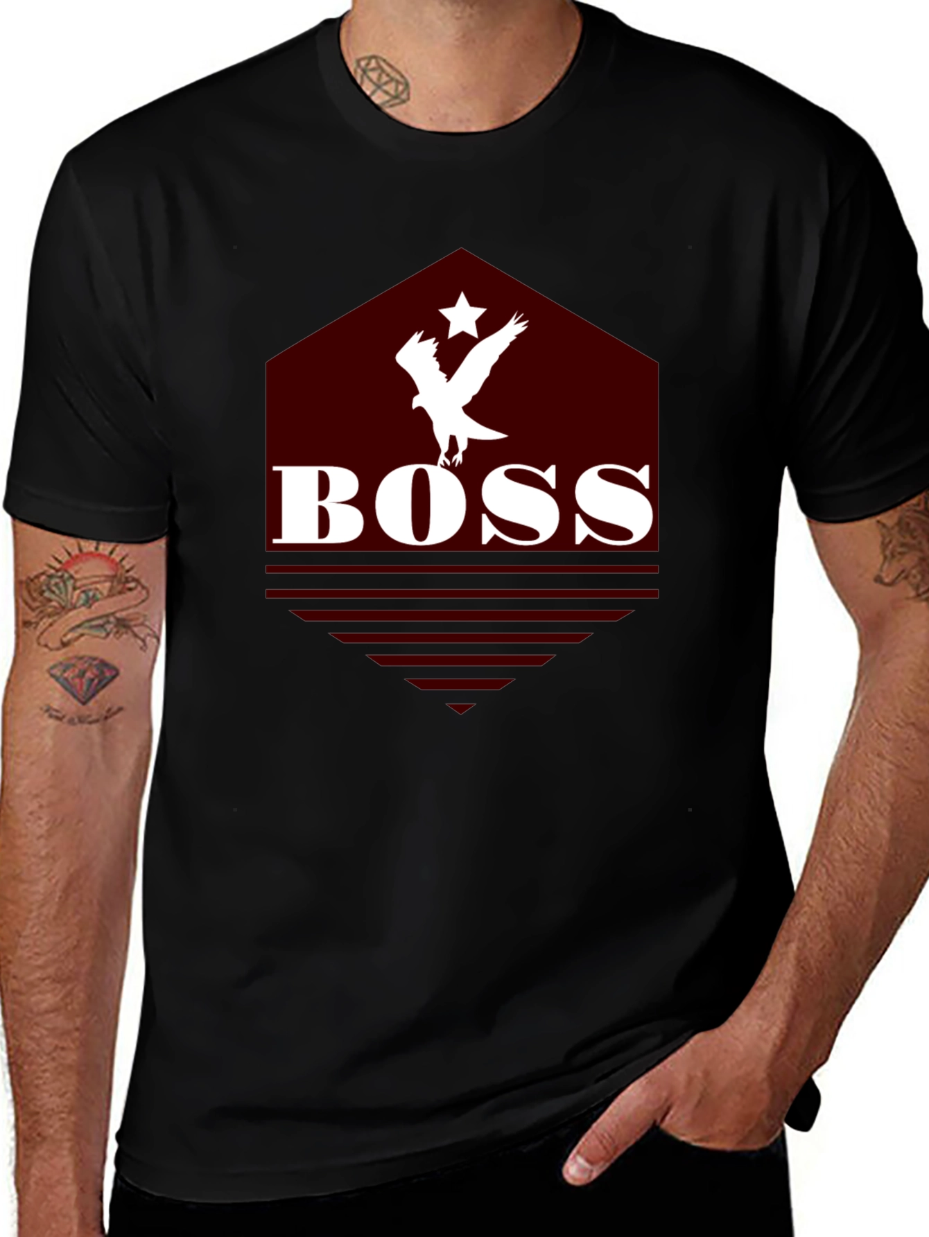 BOSS Eagle Graphic Tee - Black