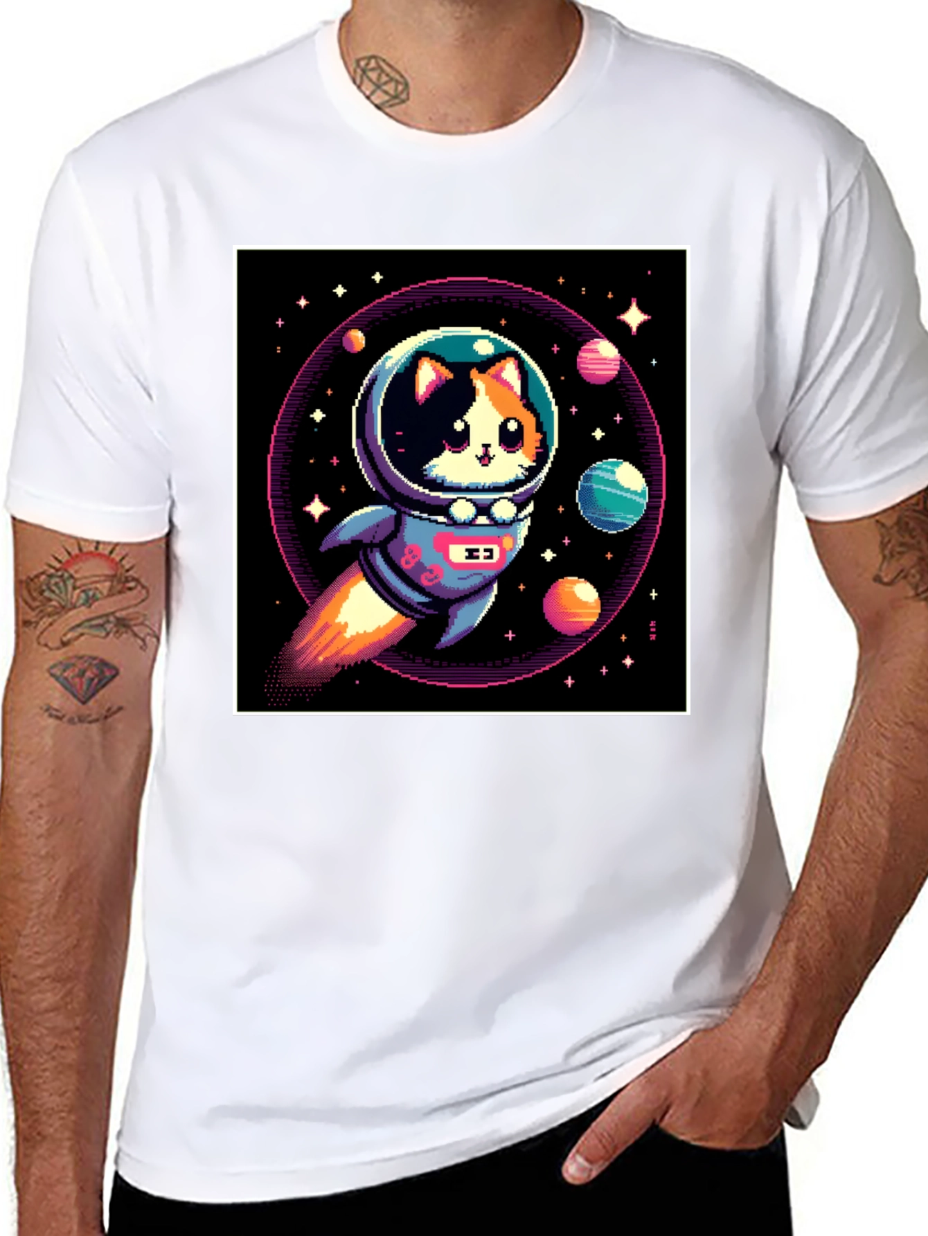 Cat Astronaut T-Shirt - Space Adventure