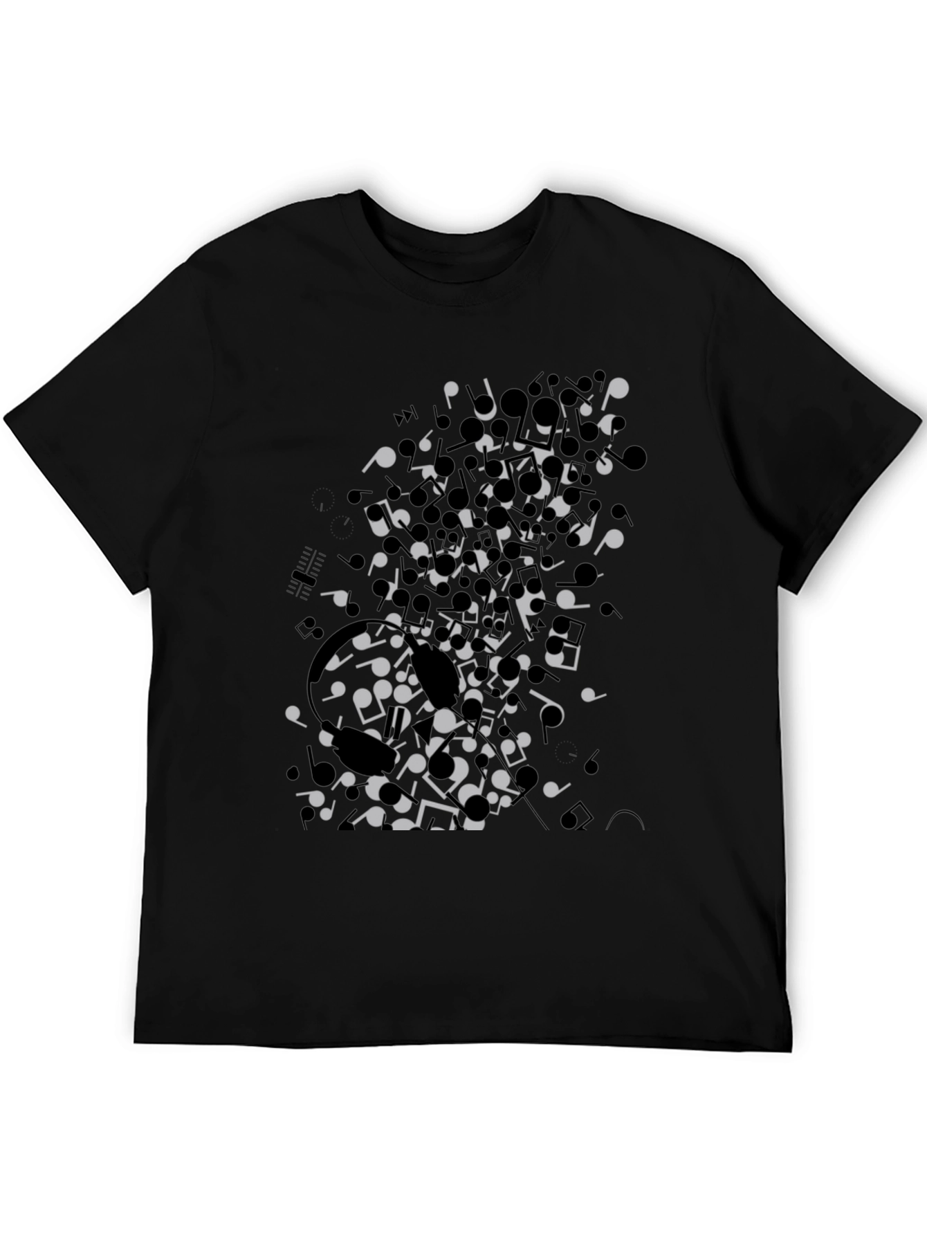 Musical Notes Black Graphic Tee Shirt