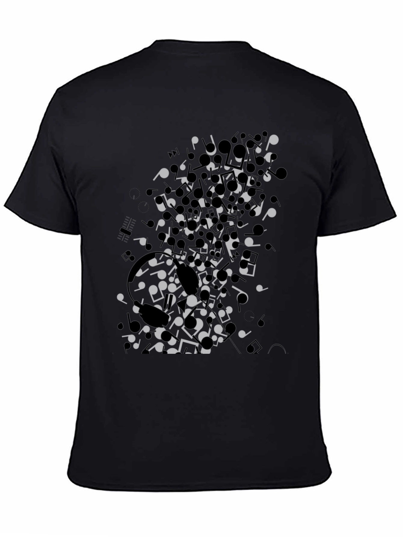Musical Notes Black Graphic Tee Shirt