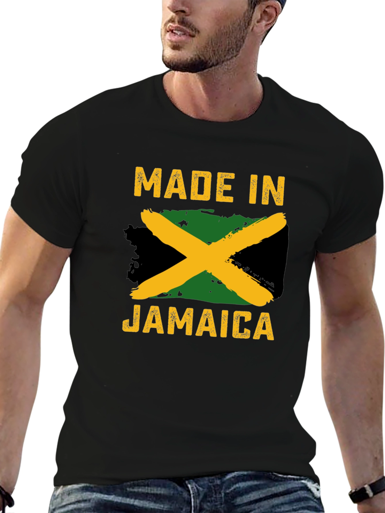 Made in Jamaica T-Shirt - Jamaican Flag Design