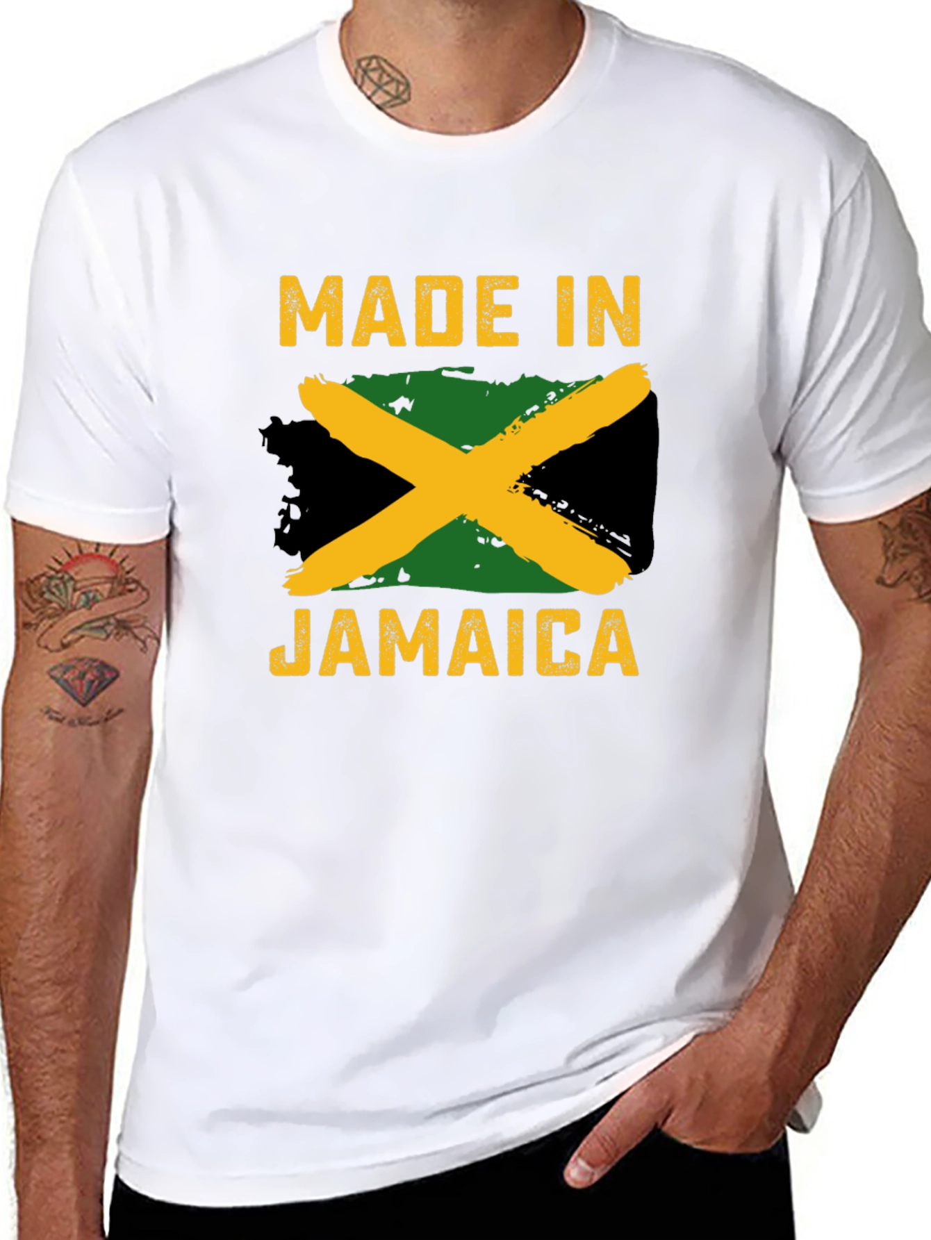 Made in Jamaica T-Shirt - Jamaican Flag Design