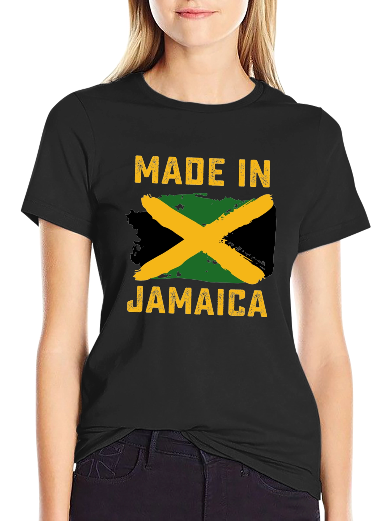 Made in Jamaica T-Shirt - Jamaican Flag Design