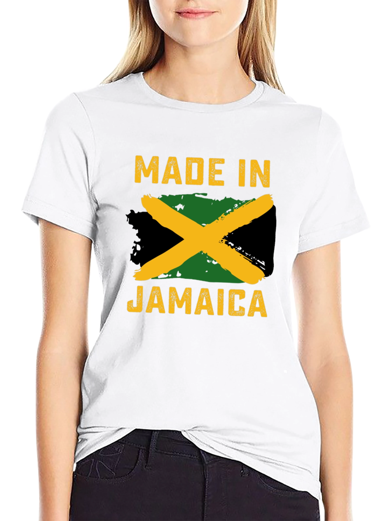 Made in Jamaica T-Shirt - Jamaican Flag Design