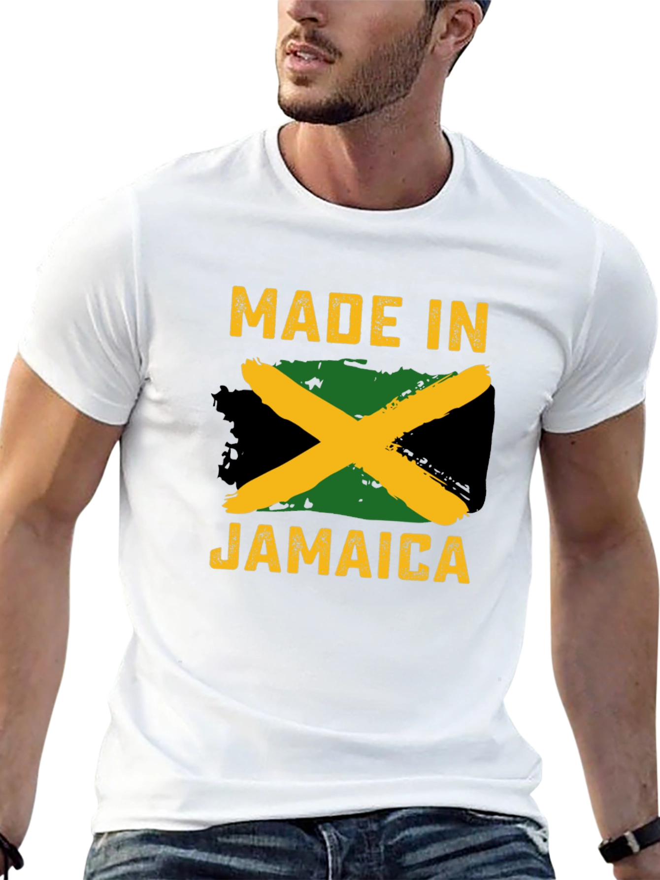 Made in Jamaica T-Shirt - Jamaican Flag Design