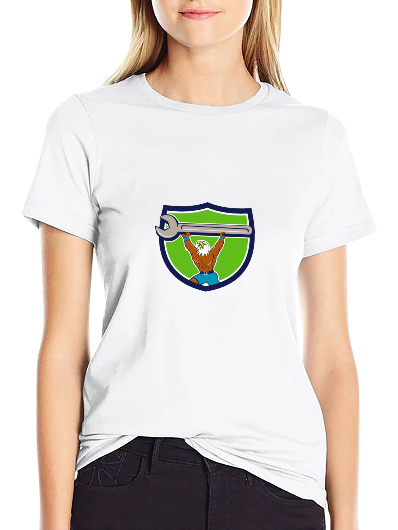 Mechanic Eagle T-Shirt - Power Lifting Wrench Design