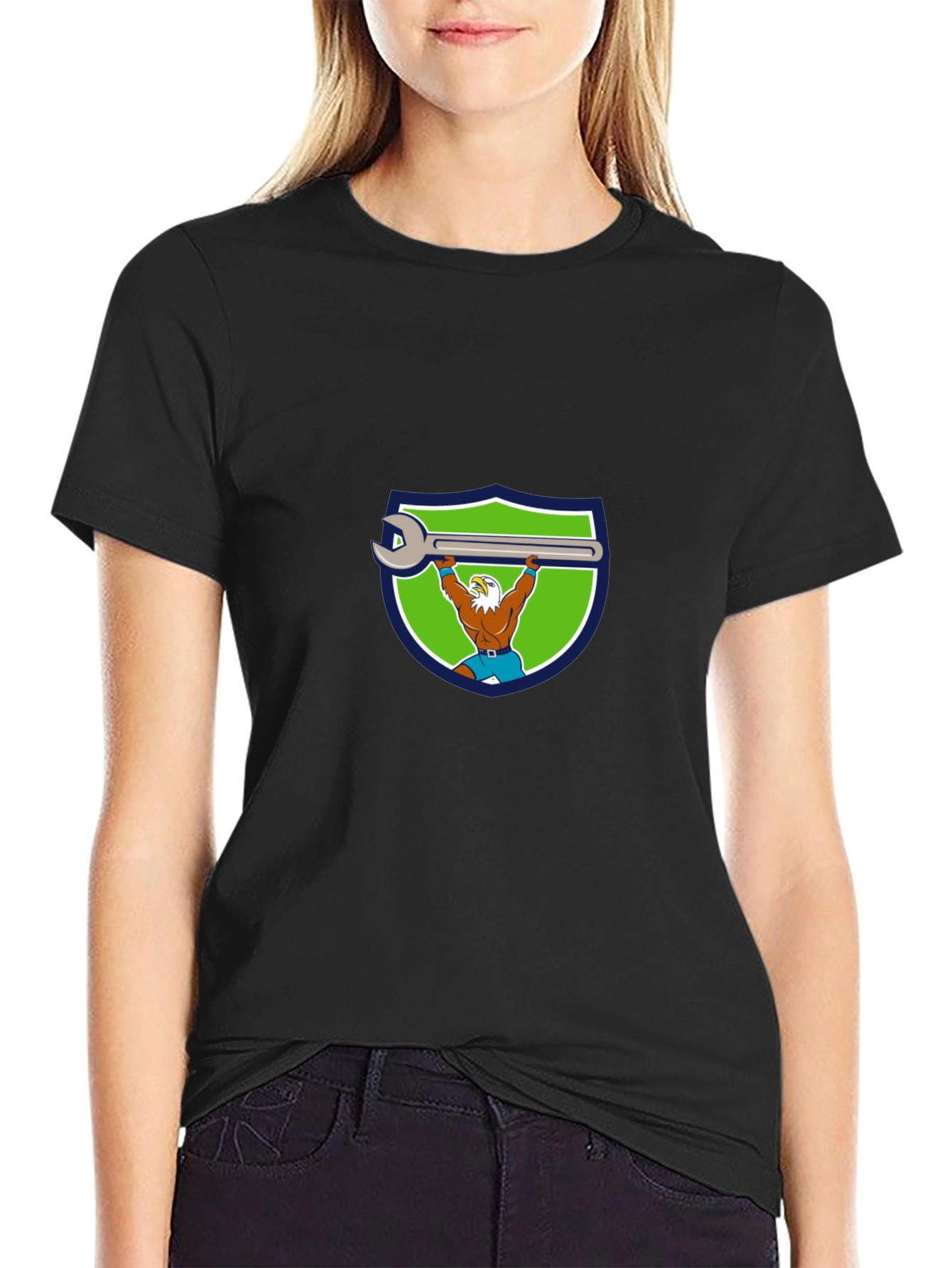 Mechanic Eagle T-Shirt - Power Lifting Wrench Design
