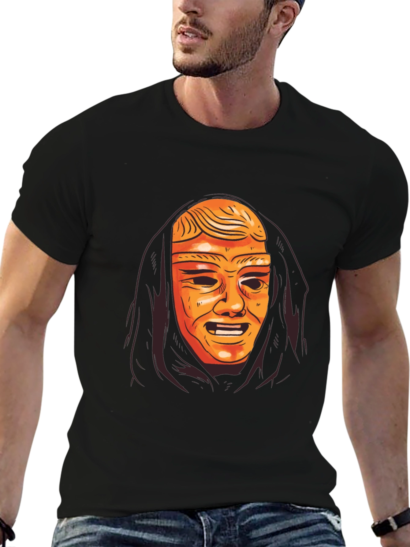 Mystic Mask Graphic Tee - Black Unisex T-Shirt