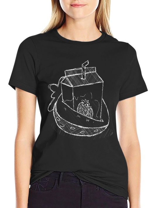 Strawberry Milk T-Shirt - Black