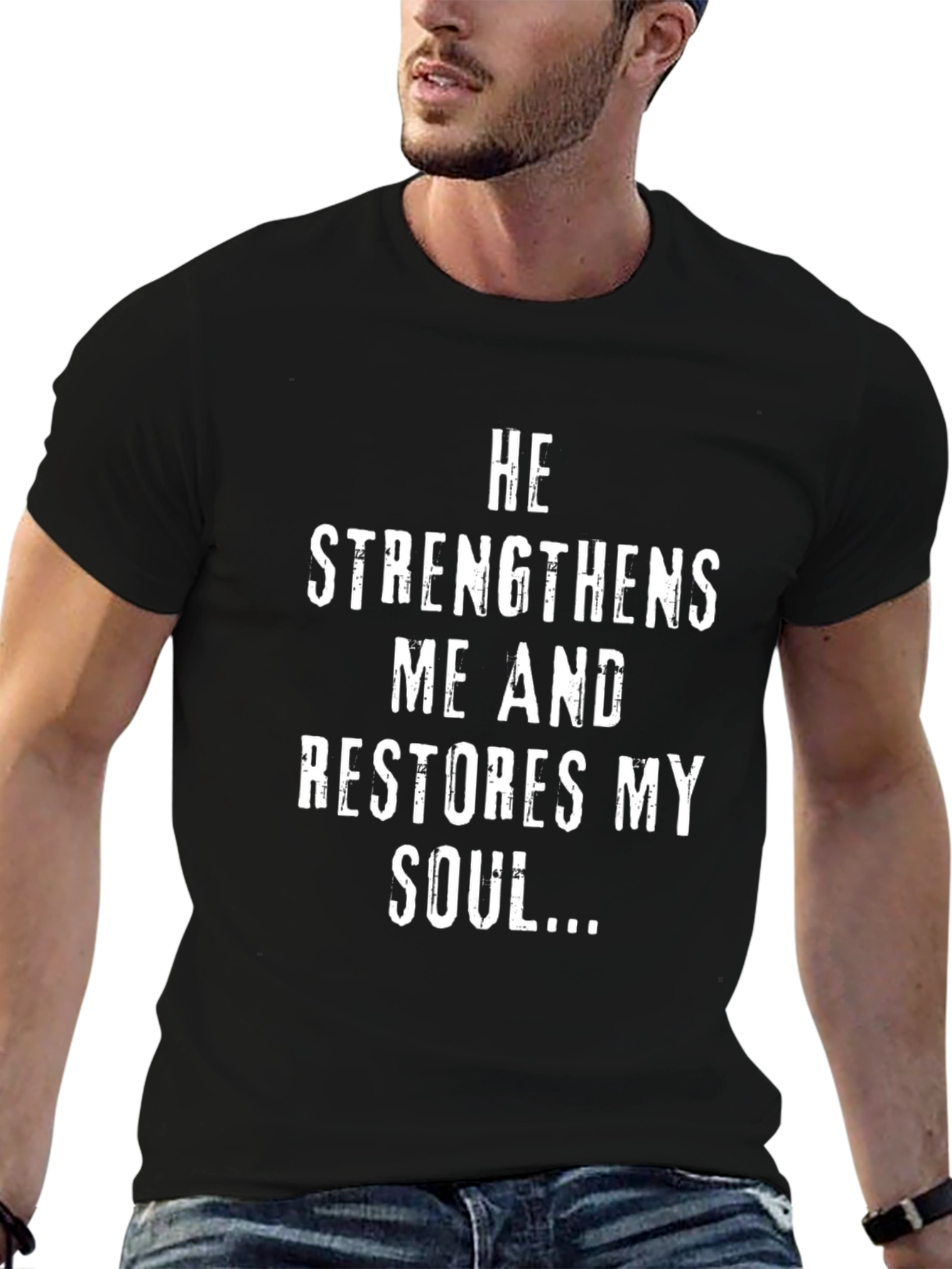 He Strengthens Me T-Shirt - Black