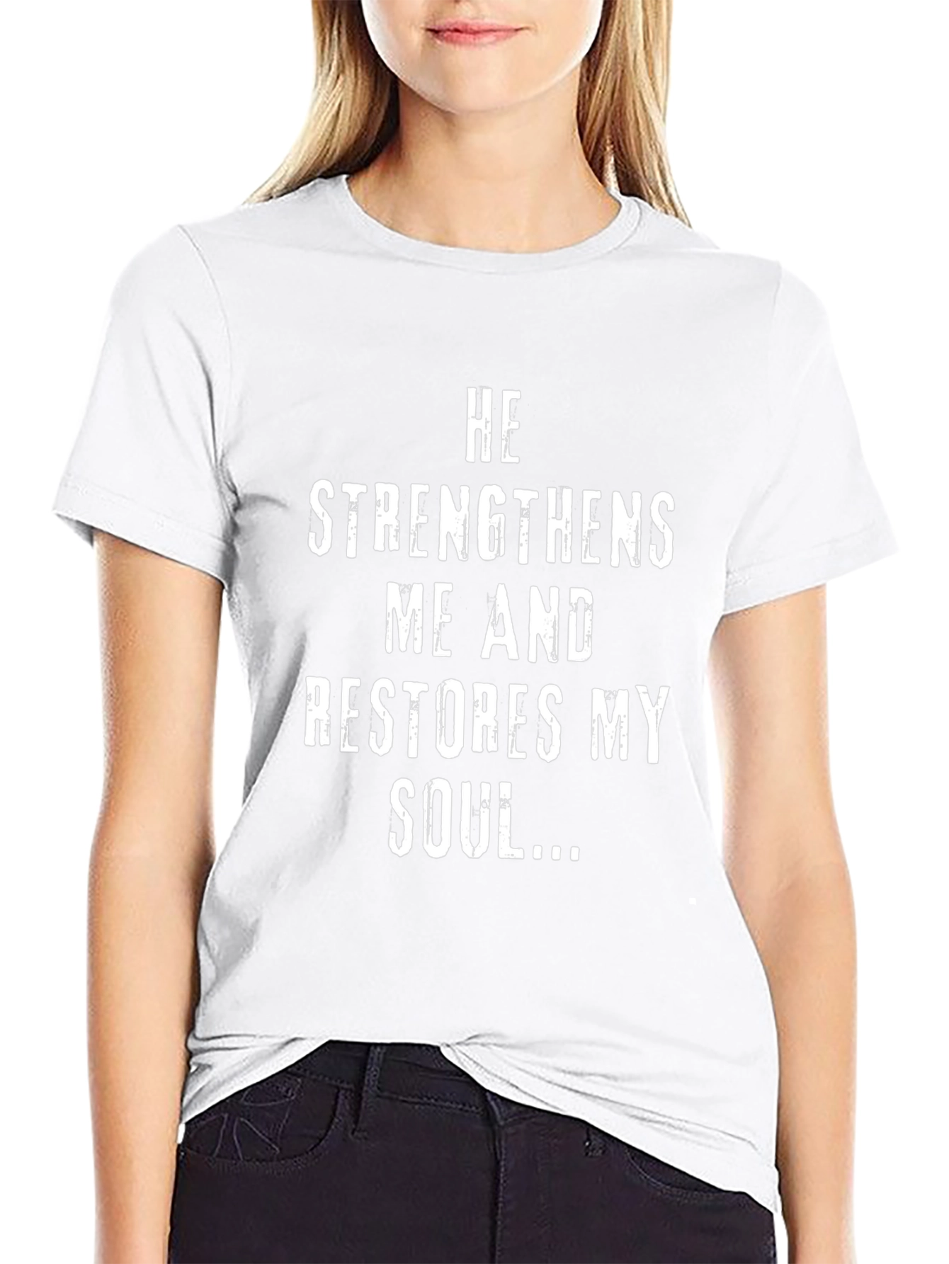 He Strengthens Me T-Shirt - Black