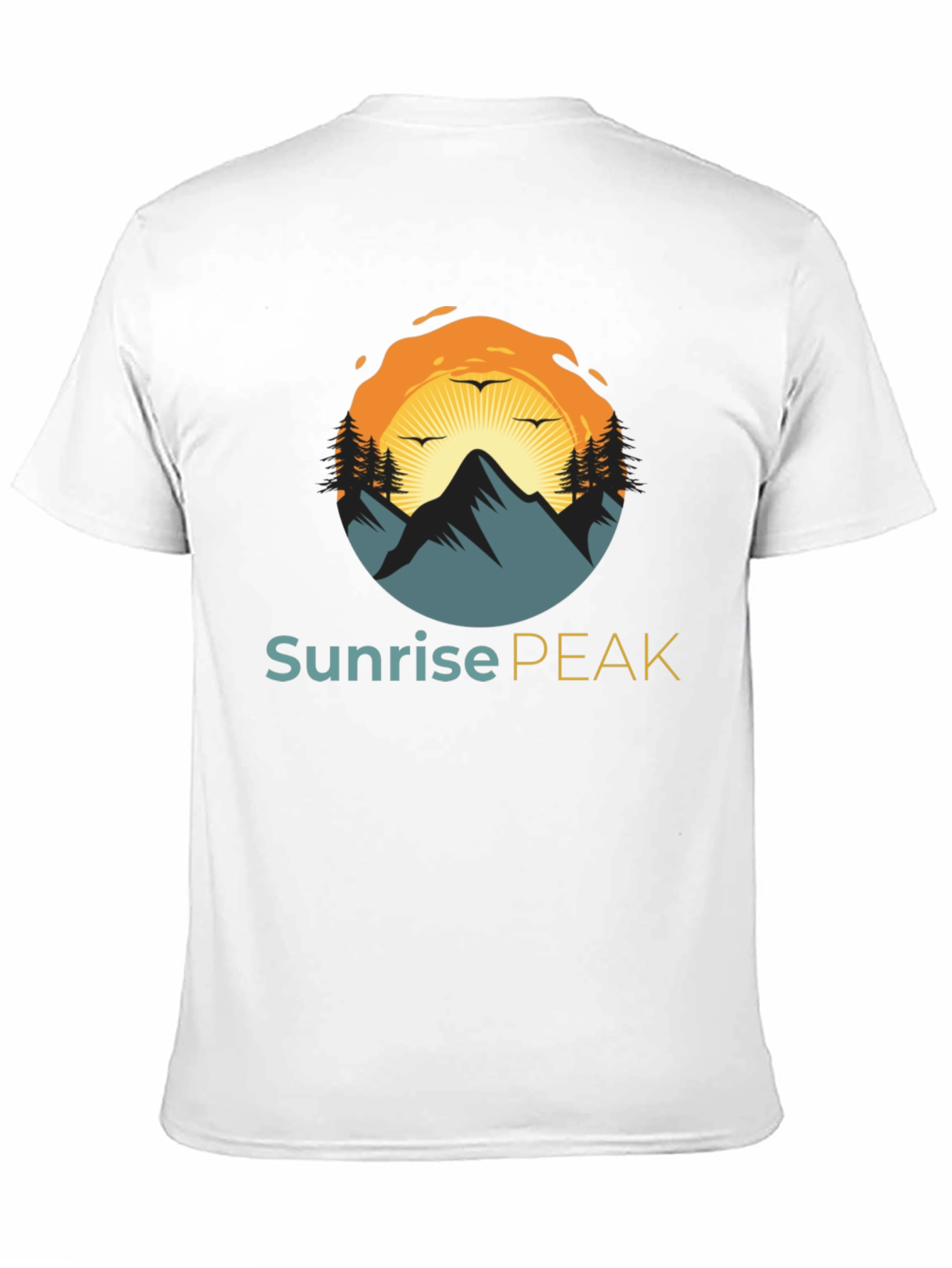 Sunrise Peak Black T-Shirt: Nature Inspired Graphic Tee