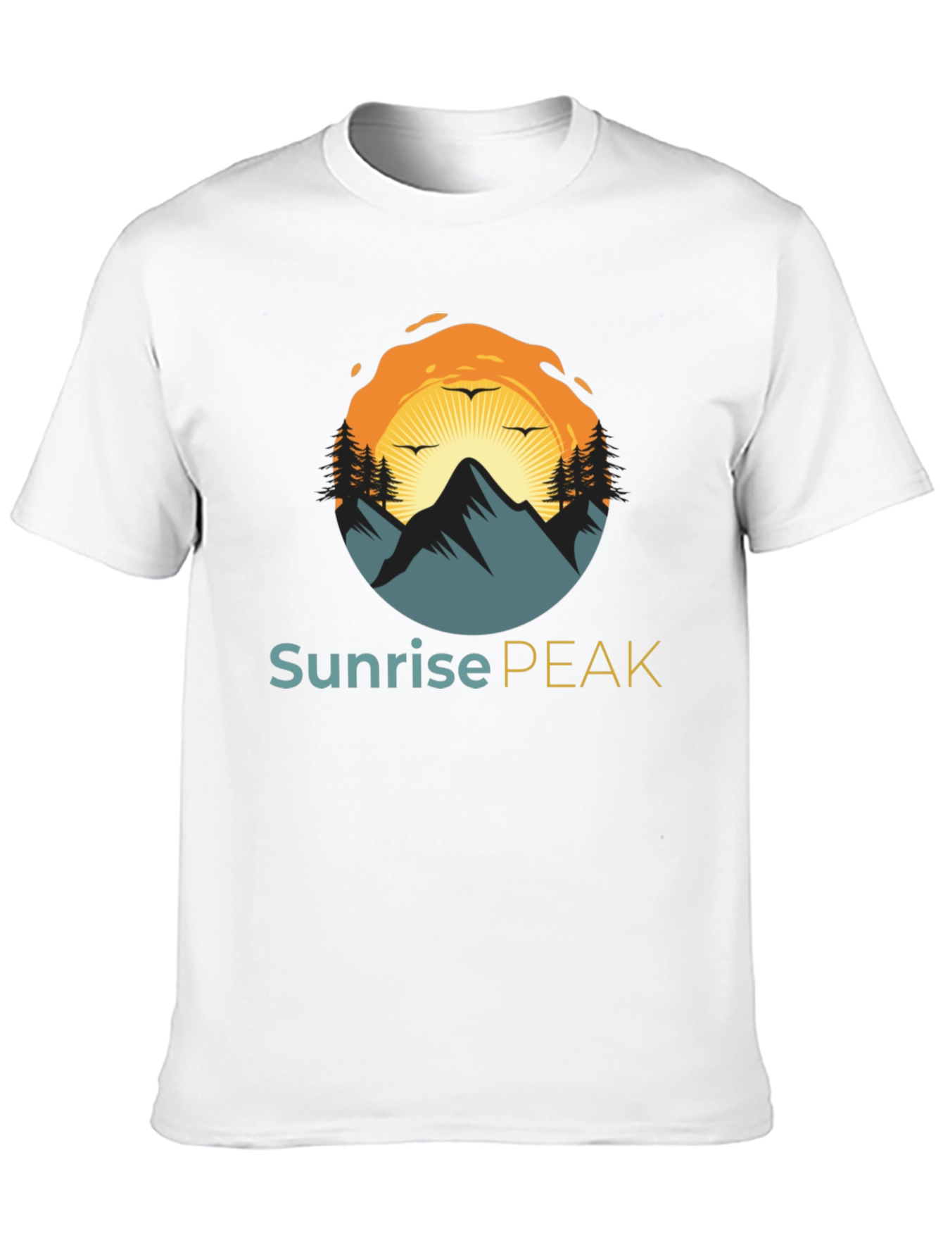 Sunrise Peak Black T-Shirt: Nature Inspired Graphic Tee