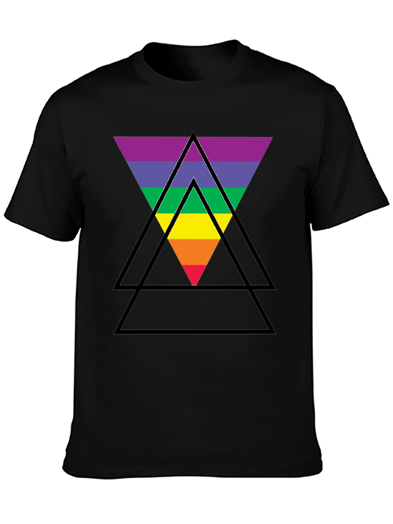 Pride Rainbow Triangle Black T-Shirt