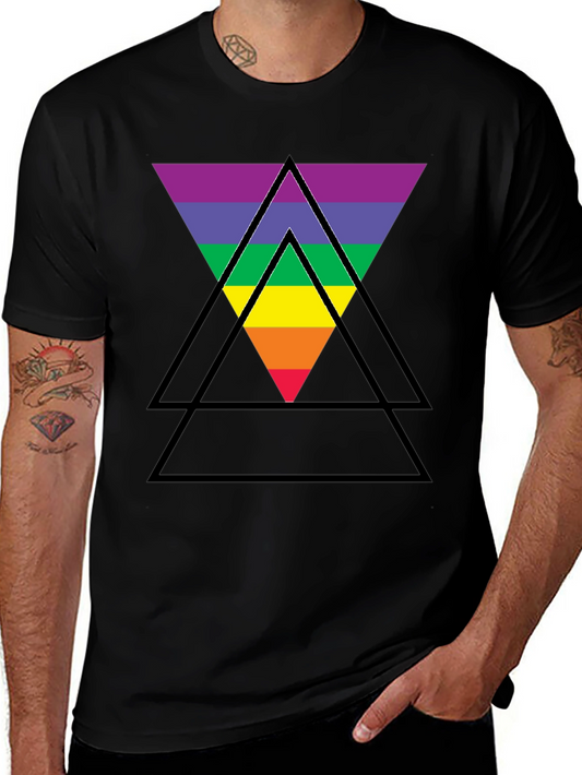 Pride Rainbow Triangle Black T-Shirt