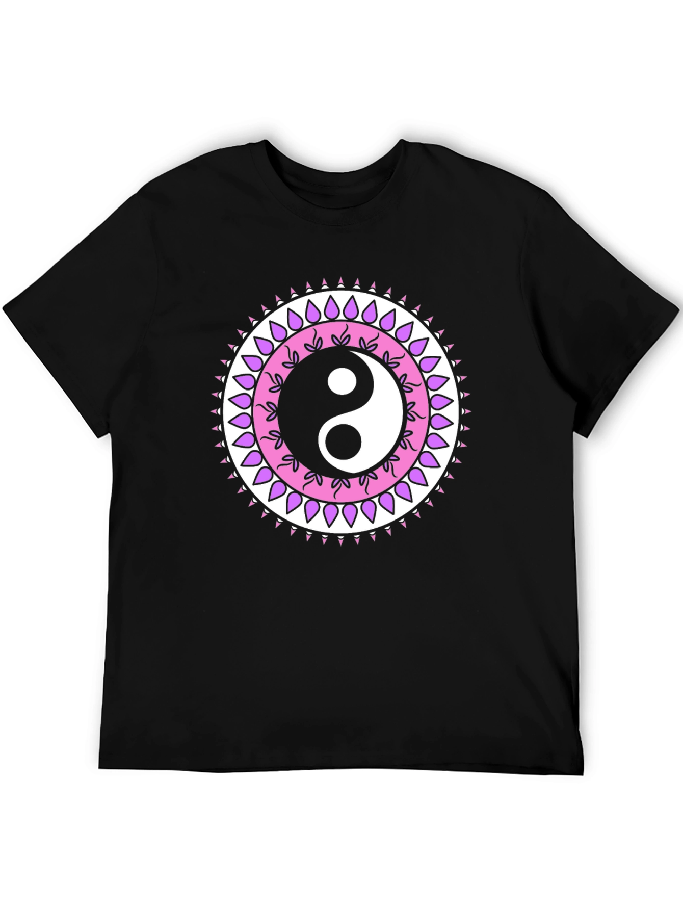 Yin Yang Mandala Graphic Tee - Black