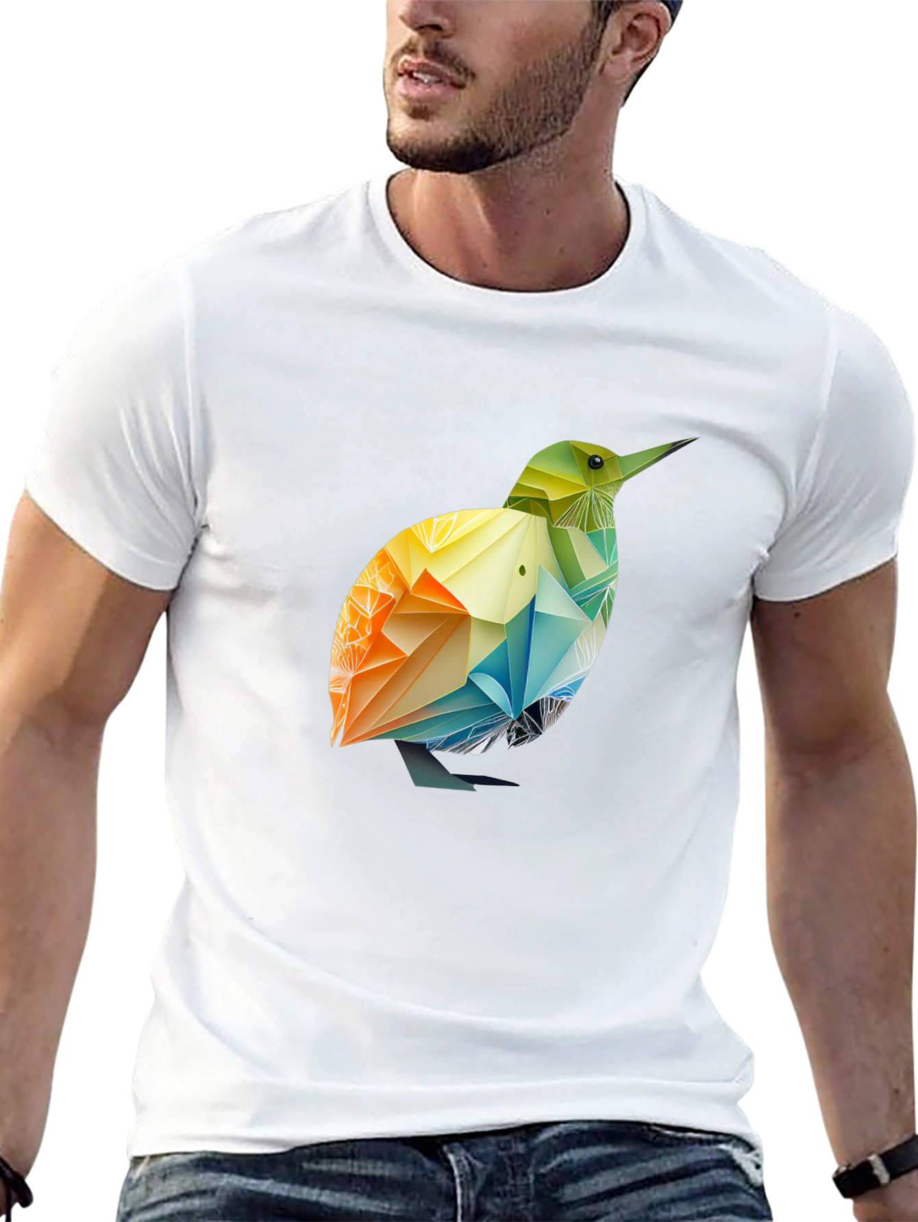 Geometric Bird T-Shirt - Black