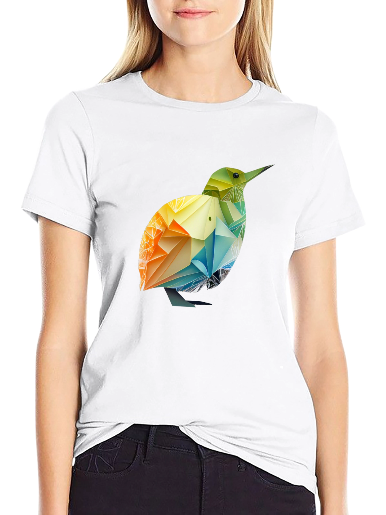 Geometric Bird T-Shirt - Black