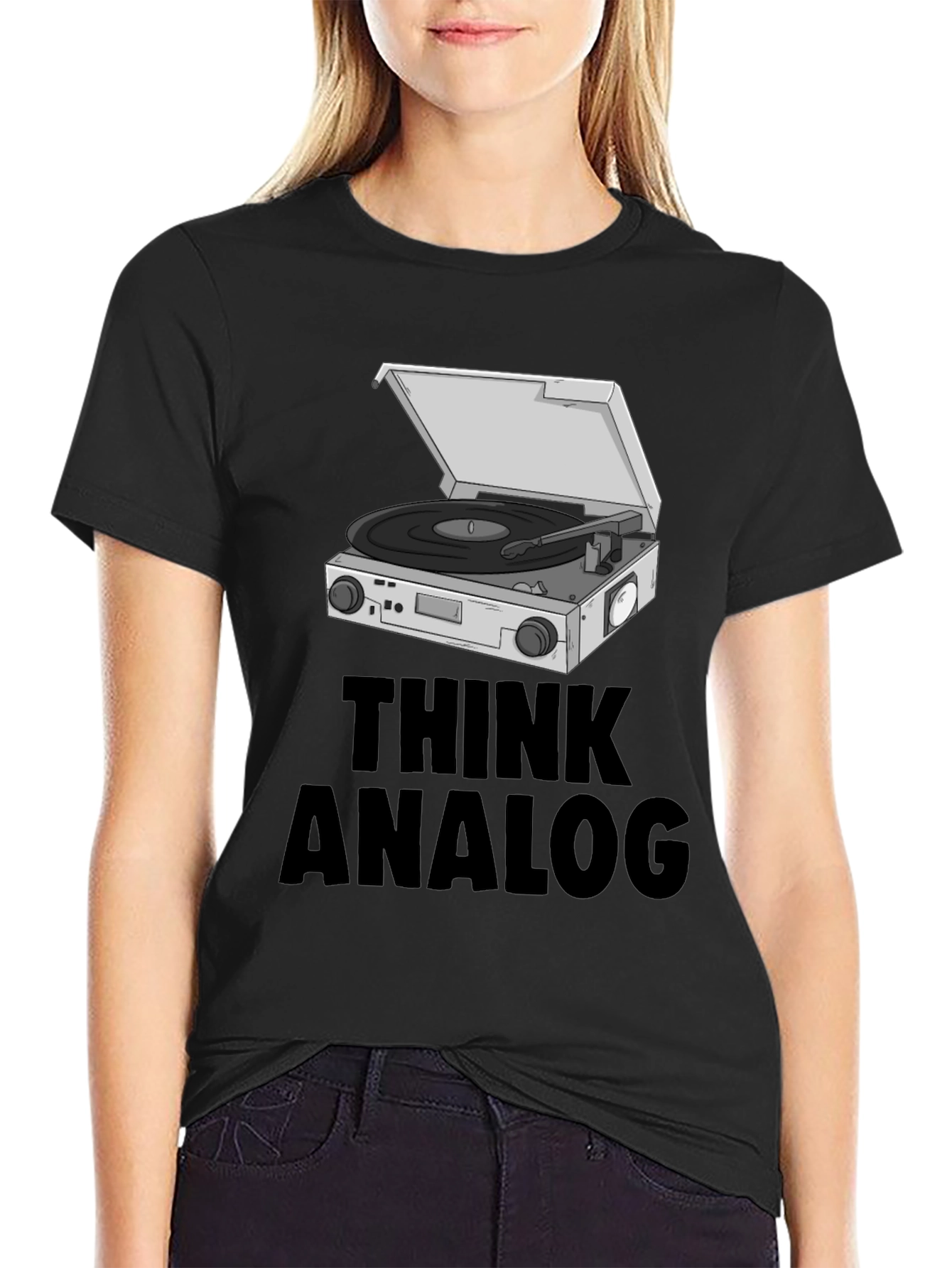 Think Analog Black Graphic T-Shirt