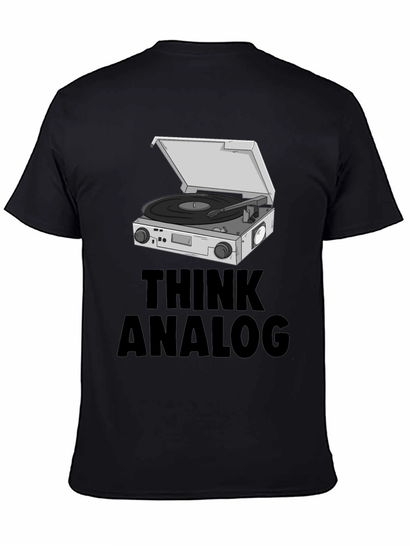 Think Analog Black Graphic T-Shirt