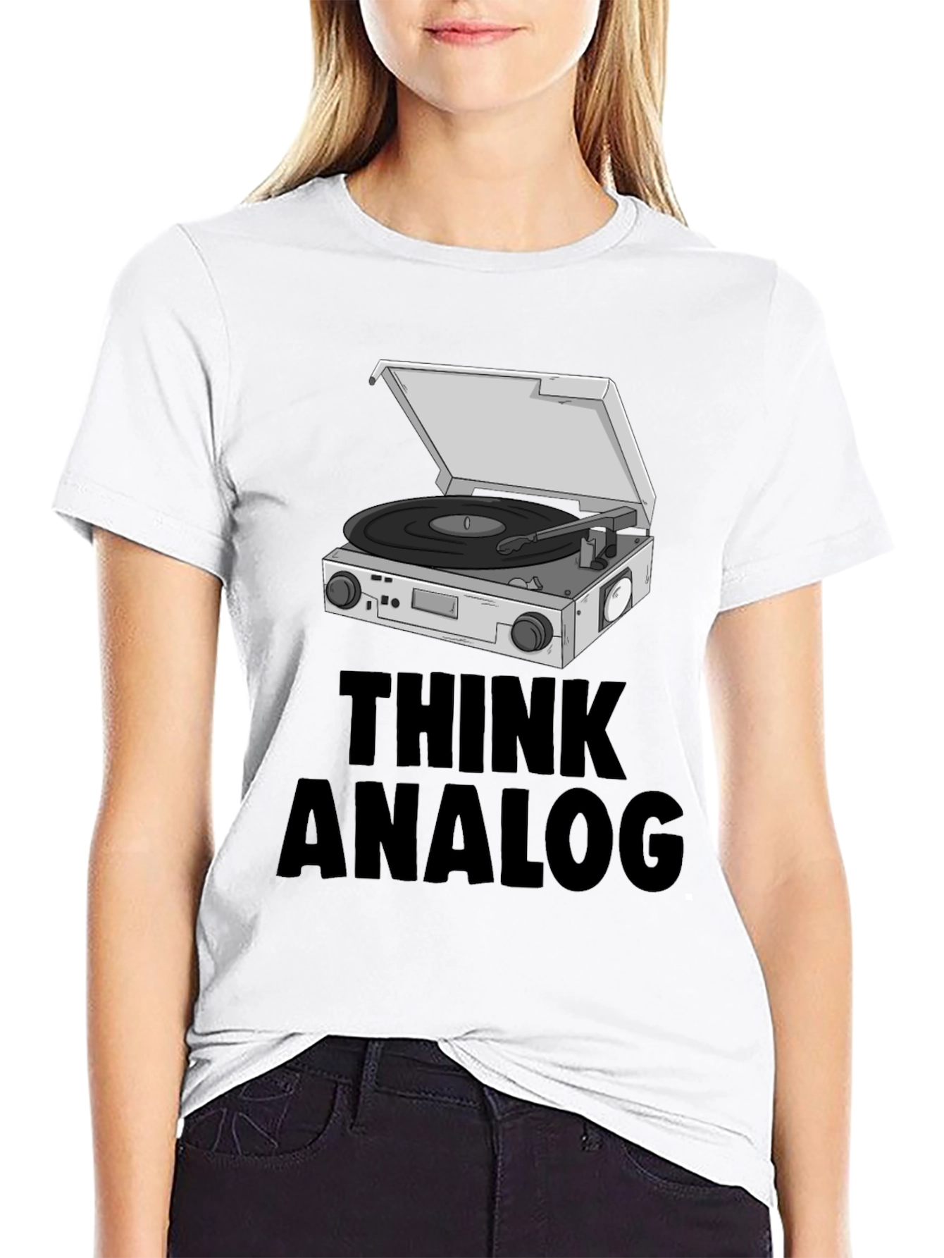 Think Analog Black Graphic T-Shirt