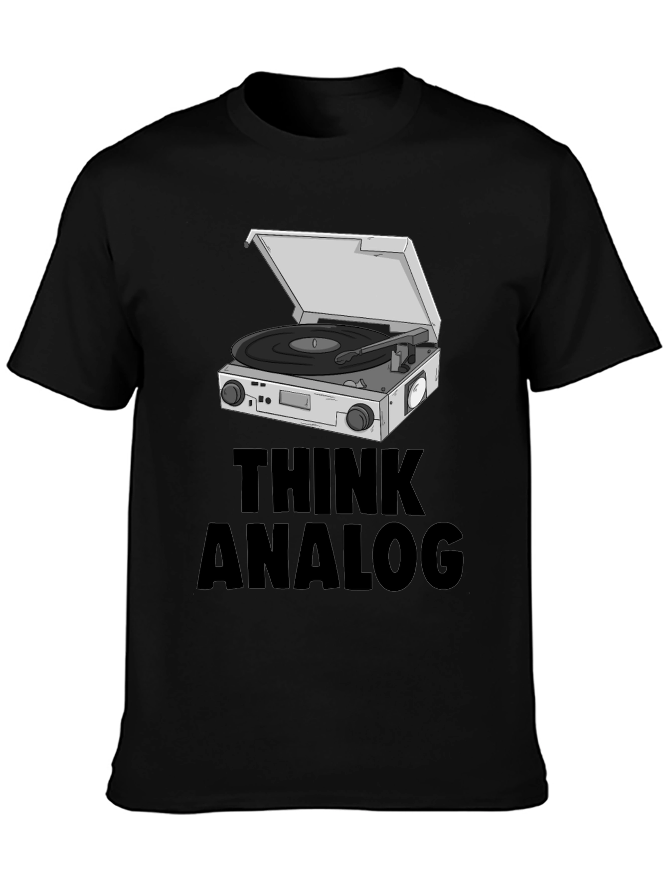 Think Analog Black Graphic T-Shirt